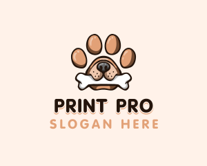 Paw Print Pet Dog logo design