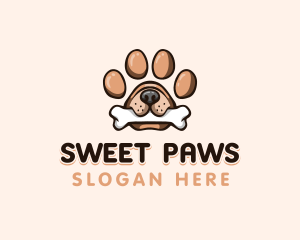 Paw Print Pet Dog logo design