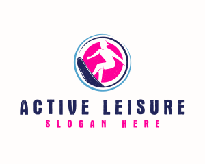 Man Surfing Sport logo design