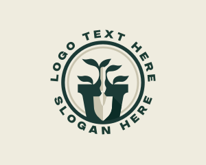 Landscaping Trowel Plant logo