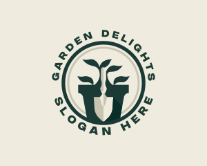 Landscaping Trowel Plant logo design