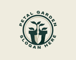 Landscaping Trowel Plant logo design