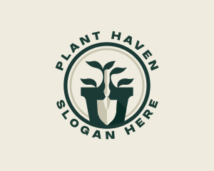 Landscaping Trowel Plant logo design