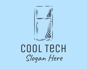 Kitchen Refrigerator Sketch logo design