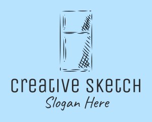 Kitchen Refrigerator Sketch logo design