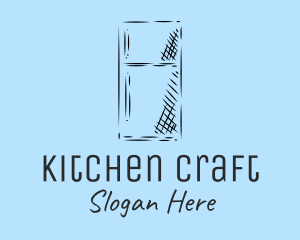 Kitchen Refrigerator Sketch logo design