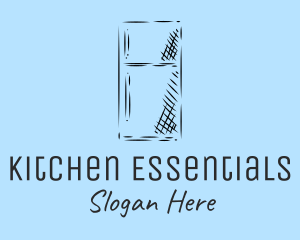 Kitchen Refrigerator Sketch logo design