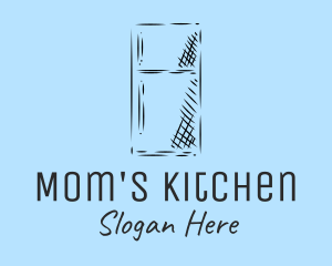 Kitchen Refrigerator Sketch logo design