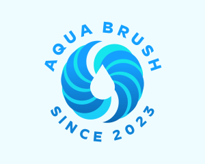 Spiral Aqua Droplet logo design