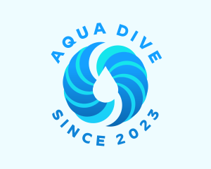 Spiral Aqua Droplet logo design