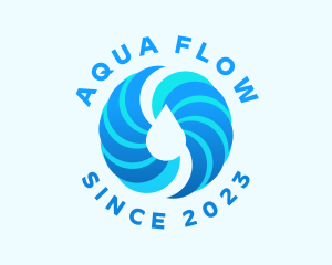 Spiral Aqua Droplet logo design