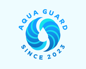 Spiral Aqua Droplet logo design