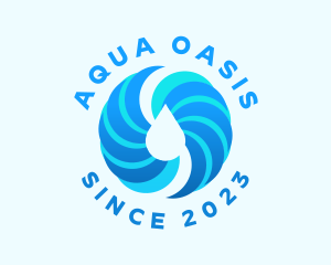 Spiral Aqua Droplet logo design