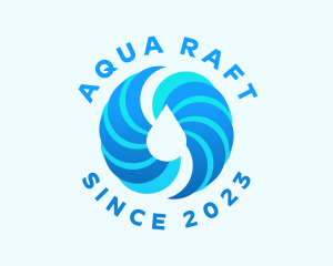 Spiral Aqua Droplet logo design