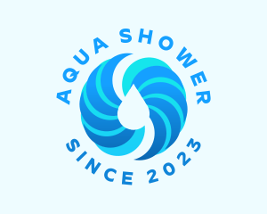 Spiral Aqua Droplet logo design