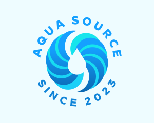 Spiral Aqua Droplet logo design