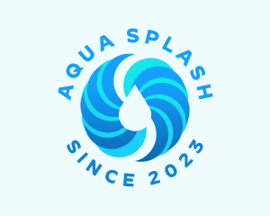 Spiral Aqua Droplet logo design