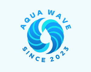 Spiral Aqua Droplet logo