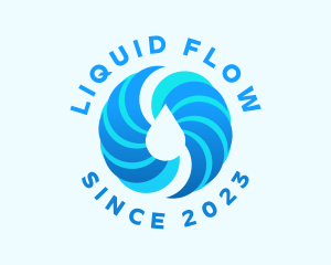 Spiral Aqua Droplet logo design