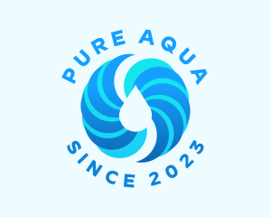 Spiral Aqua Droplet logo design