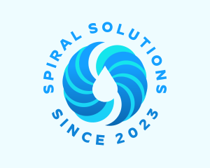 Spiral Aqua Droplet logo