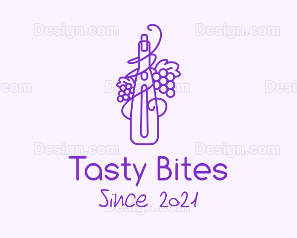 Minimalist Grape Wine Logo