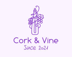 Minimalist Grape Wine logo design