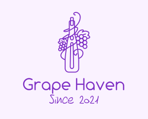 Minimalist Grape Wine logo design