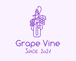 Minimalist Grape Wine logo design