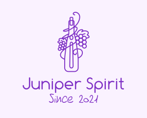 Minimalist Grape Wine logo design