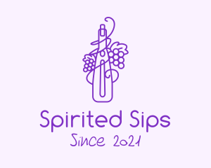 Minimalist Grape Wine logo design