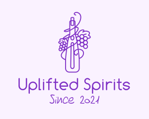 Minimalist Grape Wine logo design