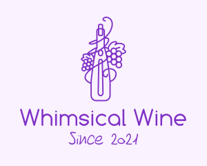 Minimalist Grape Wine logo design