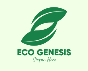 Green Eco Leaves logo design