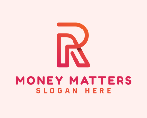 Gradient Monoline Letter R Logo