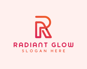 Gradient Monoline Letter R logo design