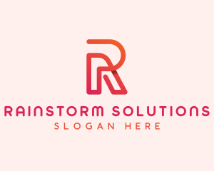 Gradient Monoline Letter R logo design