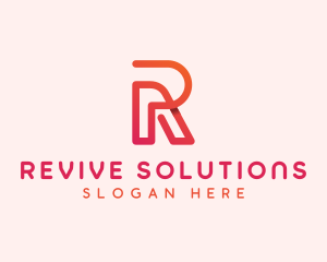 Gradient Monoline Letter R logo design