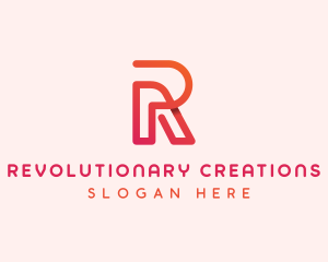 Gradient Monoline Letter R logo design