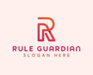 Gradient Monoline Letter R logo design