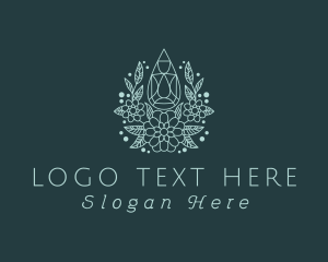 Blue Gemstone Flower logo