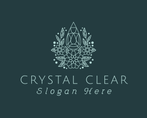 Blue Gemstone Flower logo design