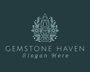 Blue Gemstone Flower logo design