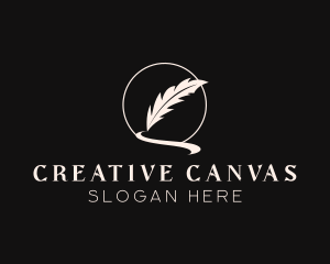 Creative Feather Quill Pen logo design