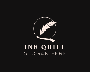 Creative Feather Quill Pen logo design