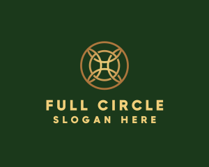 Circle Clover Flower logo design