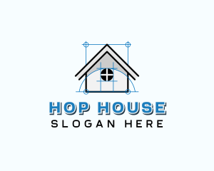 House Blueprint Architecture logo design