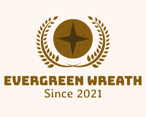 Star Bread Wheat Wreath logo design