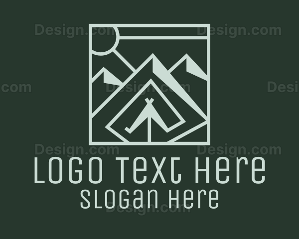 Geometric Hiker Campsite Logo