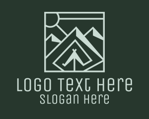 Geometric Hiker Campsite Logo